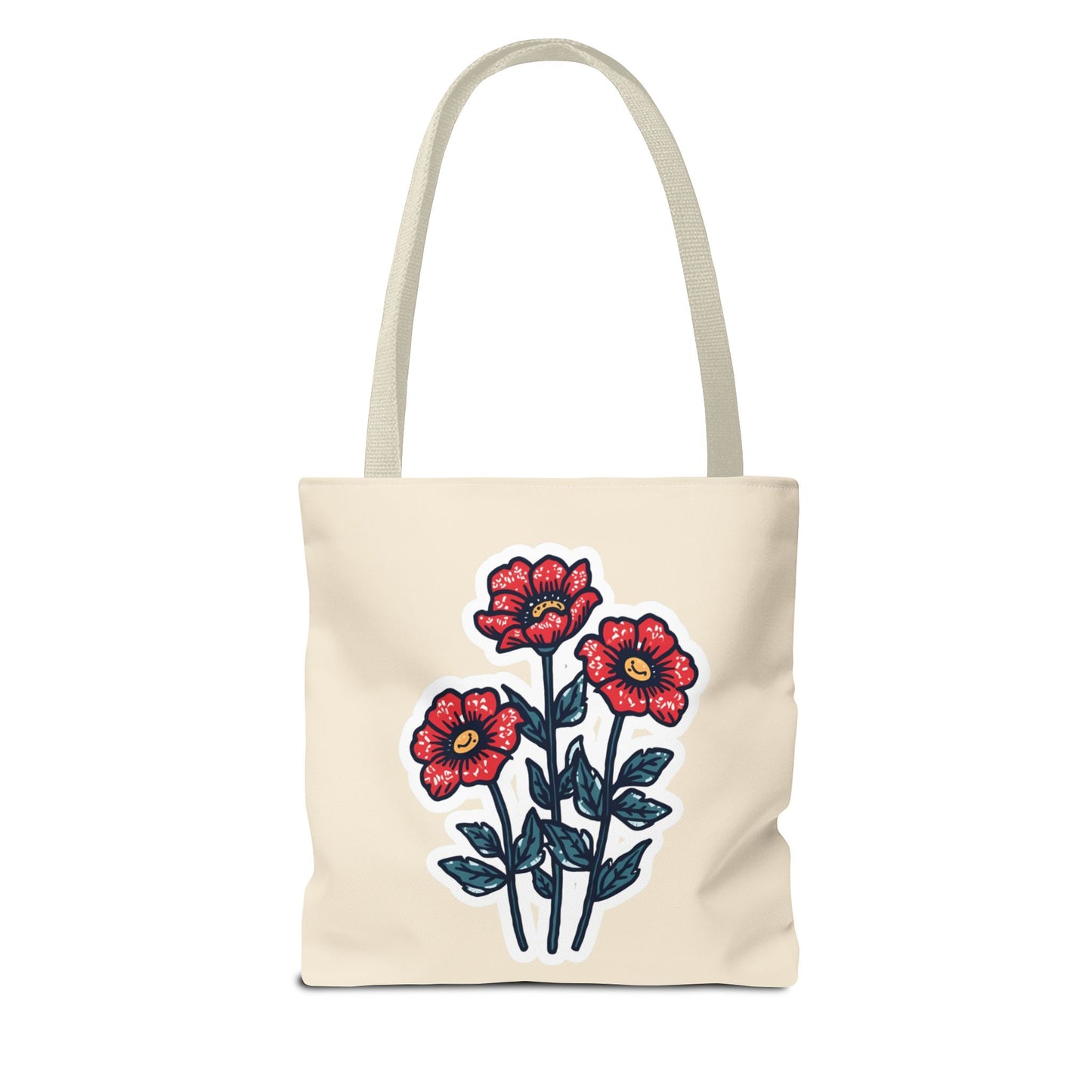 Red Wildflower Tote Bag | Chicana Floral Canvas Tote