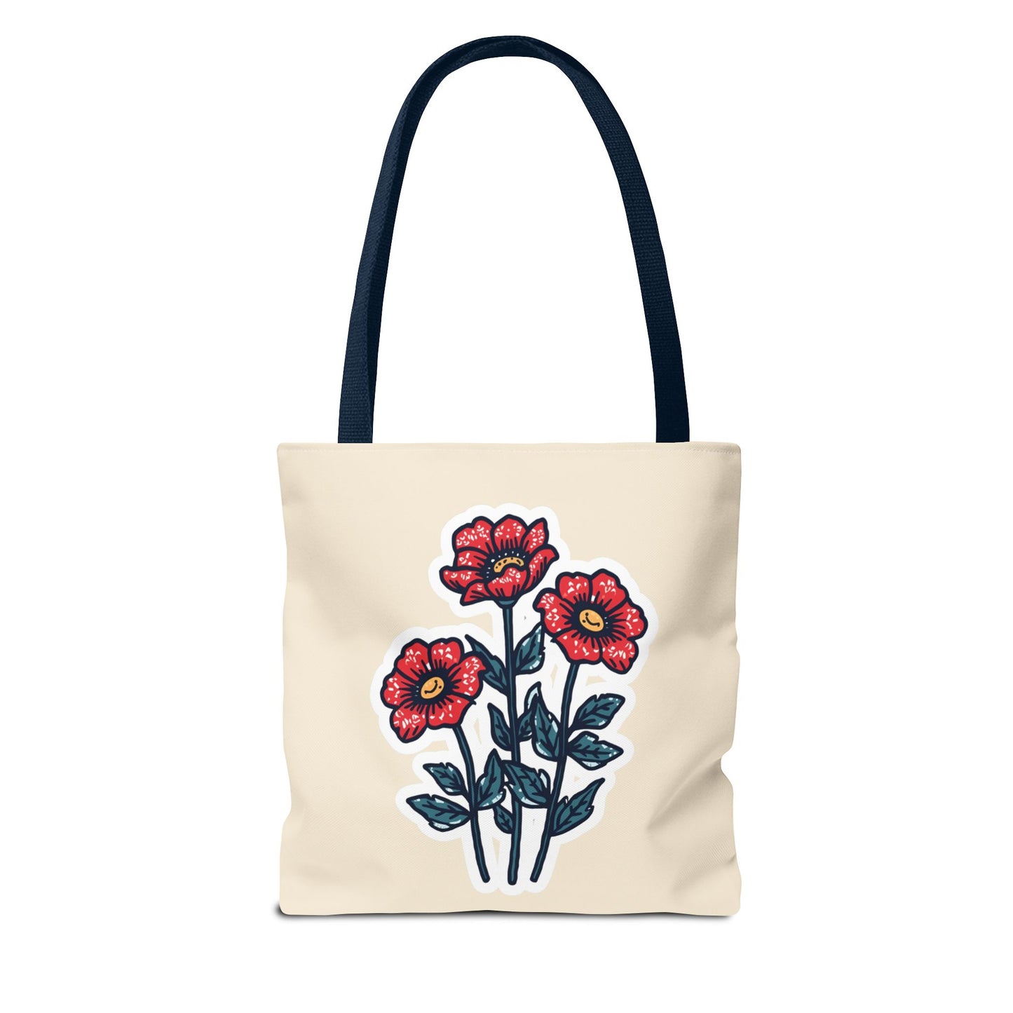 Red Wildflower Tote Bag | Chicana Floral Canvas Tote
